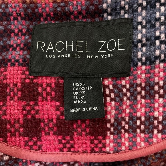 Rachel Zoe Pretty in Plaid Wool Blend Oversized Open Front Jacket | Sz XS - Picture 8 of 9